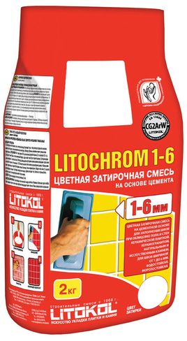 Затирка Litokol Litochrom 1-6 C.40 антрацит (2 кг)